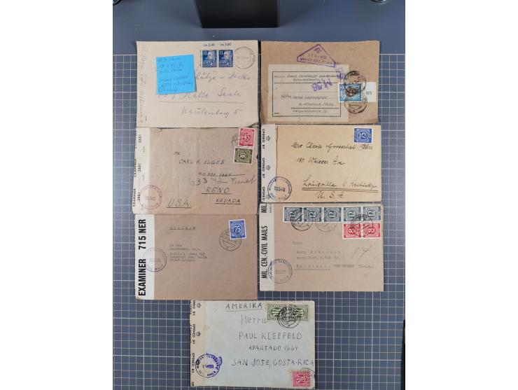 1945/48, umfangreicher Sammlungsbestand mit geschätzt fast 400 Briefen, Karten und Ganzsachen. Dabei sehr viel Auslandspost m