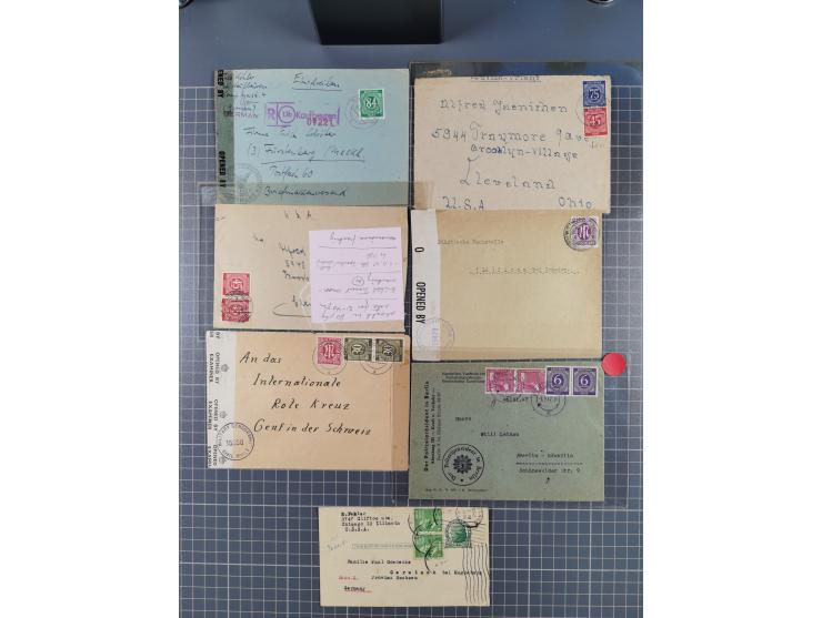1945/48, umfangreicher Sammlungsbestand mit geschätzt fast 400 Briefen, Karten und Ganzsachen. Dabei sehr viel Auslandspost m
