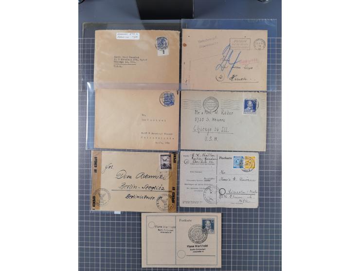 1945/48, umfangreicher Sammlungsbestand mit geschätzt fast 400 Briefen, Karten und Ganzsachen. Dabei sehr viel Auslandspost m