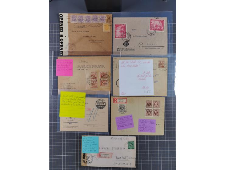 1945/48, umfangreicher Sammlungsbestand mit geschätzt fast 400 Briefen, Karten und Ganzsachen. Dabei sehr viel Auslandspost m
