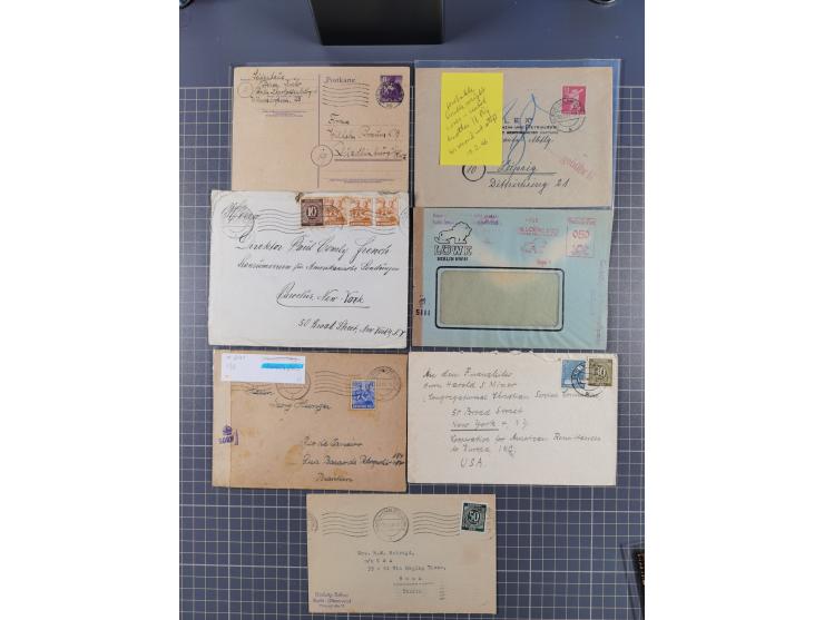 1945/48, umfangreicher Sammlungsbestand mit geschätzt fast 400 Briefen, Karten und Ganzsachen. Dabei sehr viel Auslandspost m