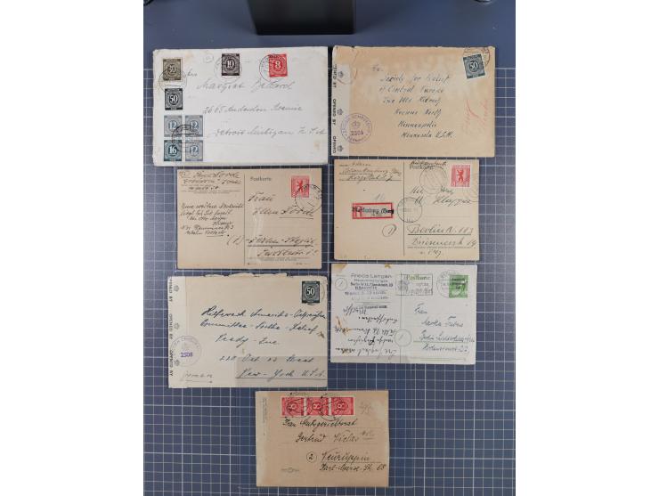 1945/48, umfangreicher Sammlungsbestand mit geschätzt fast 400 Briefen, Karten und Ganzsachen. Dabei sehr viel Auslandspost m