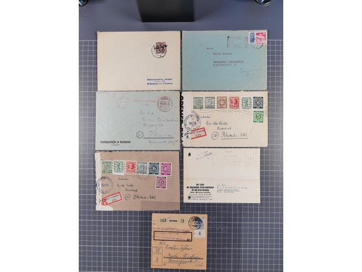 1945/48, umfangreicher Sammlungsbestand mit geschätzt fast 400 Briefen, Karten und Ganzsachen. Dabei sehr viel Auslandspost m