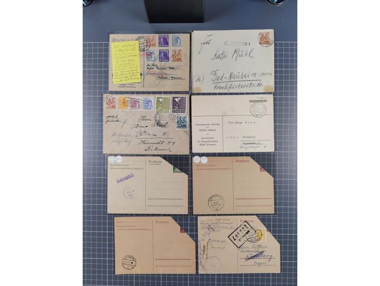 1945/48, umfangreicher Sammlungsbestand mit geschätzt fast 400 Briefen, Karten und Ganzsachen. Dabei sehr viel Auslandspost m