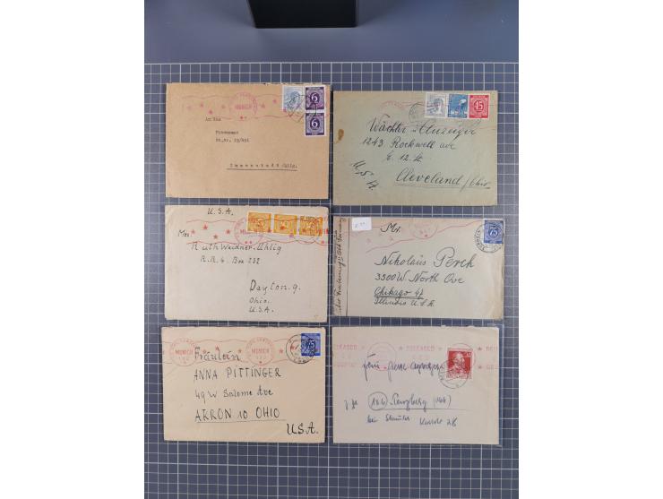 1945/48, umfangreicher Sammlungsbestand mit geschätzt fast 400 Briefen, Karten und Ganzsachen. Dabei sehr viel Auslandspost m