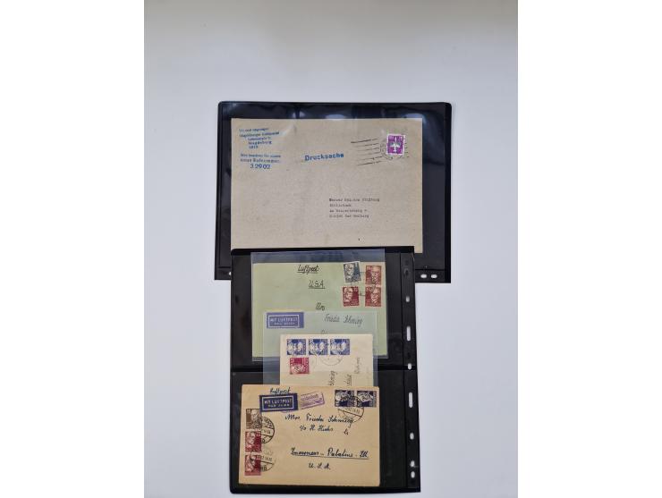 1945/90,über 200 Briefe, Karten und Ganzsachen mit Schwerpunkt bis ca. 1960 mit vielen Einzel- und Mehrfachfrankaturen, Luftp