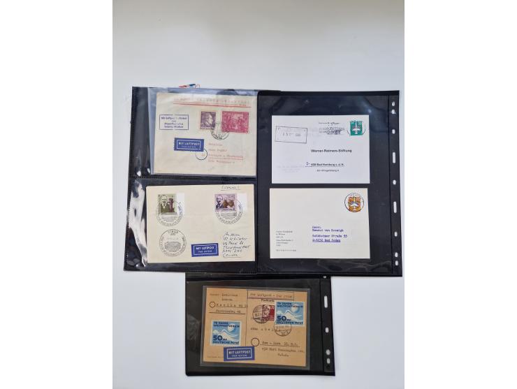 1945/90,über 200 Briefe, Karten und Ganzsachen mit Schwerpunkt bis ca. 1960 mit vielen Einzel- und Mehrfachfrankaturen, Luftp