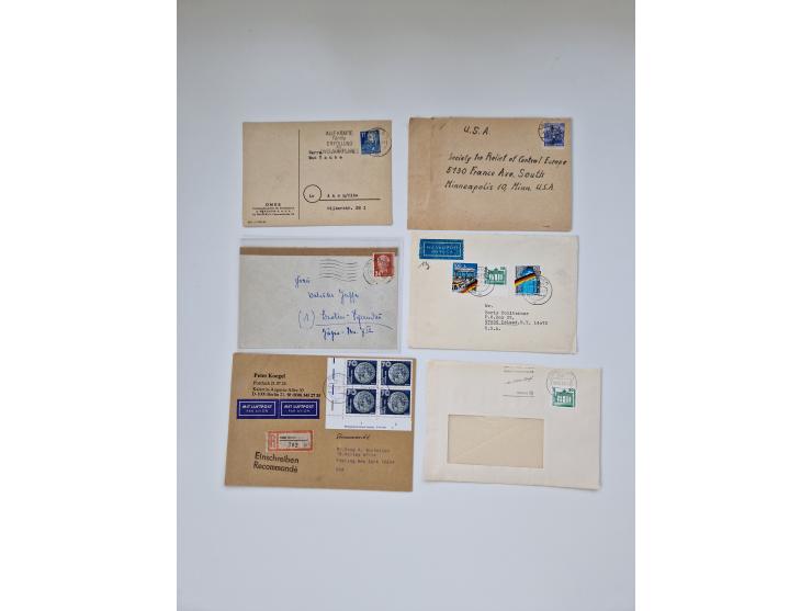 1945/90,über 200 Briefe, Karten und Ganzsachen mit Schwerpunkt bis ca. 1960 mit vielen Einzel- und Mehrfachfrankaturen, Luftp