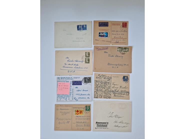 1945/90,über 200 Briefe, Karten und Ganzsachen mit Schwerpunkt bis ca. 1960 mit vielen Einzel- und Mehrfachfrankaturen, Luftp