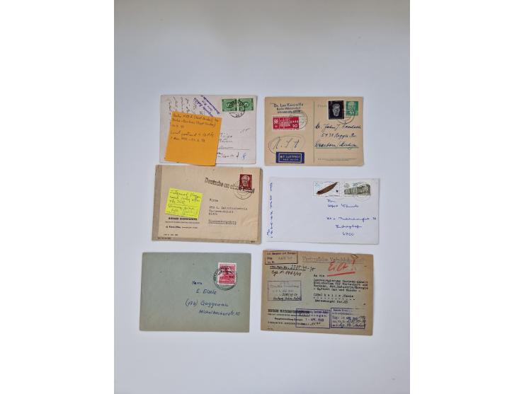 1945/90,über 200 Briefe, Karten und Ganzsachen mit Schwerpunkt bis ca. 1960 mit vielen Einzel- und Mehrfachfrankaturen, Luftp
