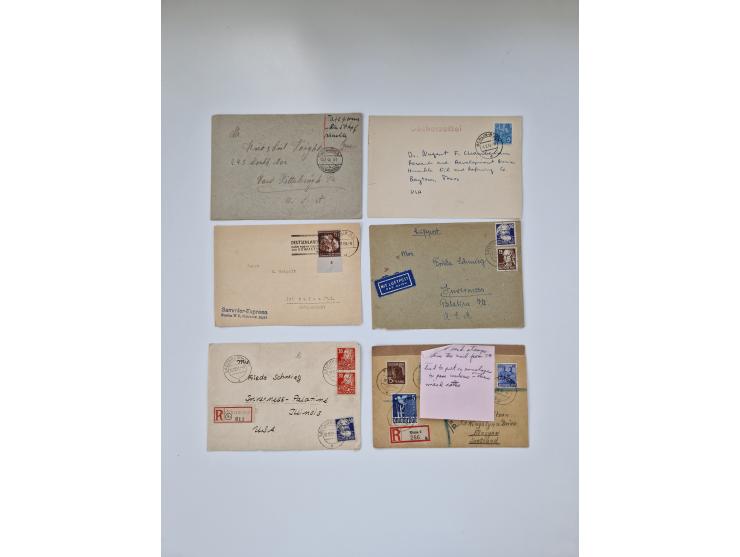 1945/90,über 200 Briefe, Karten und Ganzsachen mit Schwerpunkt bis ca. 1960 mit vielen Einzel- und Mehrfachfrankaturen, Luftp