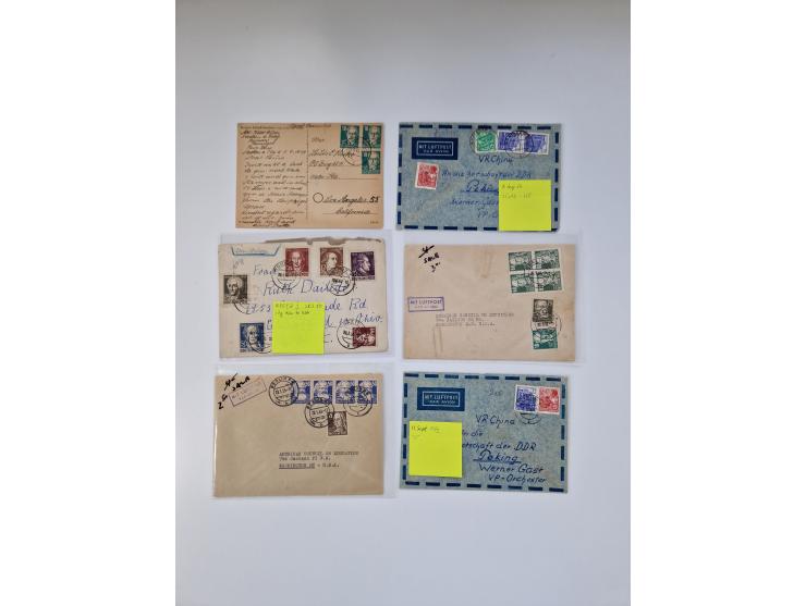 1945/90,über 200 Briefe, Karten und Ganzsachen mit Schwerpunkt bis ca. 1960 mit vielen Einzel- und Mehrfachfrankaturen, Luftp