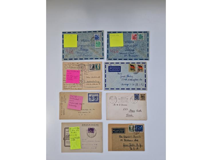 1945/90,über 200 Briefe, Karten und Ganzsachen mit Schwerpunkt bis ca. 1960 mit vielen Einzel- und Mehrfachfrankaturen, Luftp
