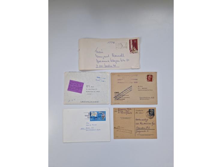 1945/90,über 200 Briefe, Karten und Ganzsachen mit Schwerpunkt bis ca. 1960 mit vielen Einzel- und Mehrfachfrankaturen, Luftp