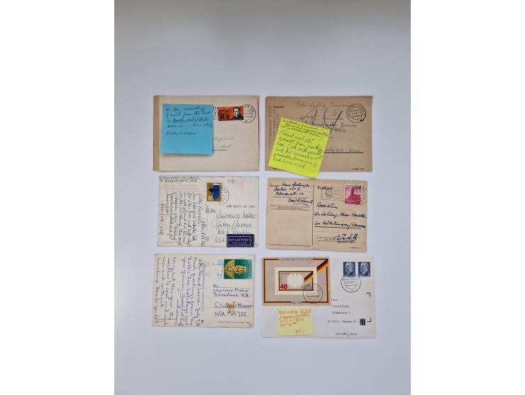 1945/90,über 200 Briefe, Karten und Ganzsachen mit Schwerpunkt bis ca. 1960 mit vielen Einzel- und Mehrfachfrankaturen, Luftp