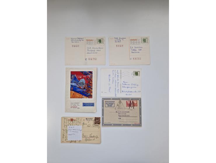 1945/90,über 200 Briefe, Karten und Ganzsachen mit Schwerpunkt bis ca. 1960 mit vielen Einzel- und Mehrfachfrankaturen, Luftp