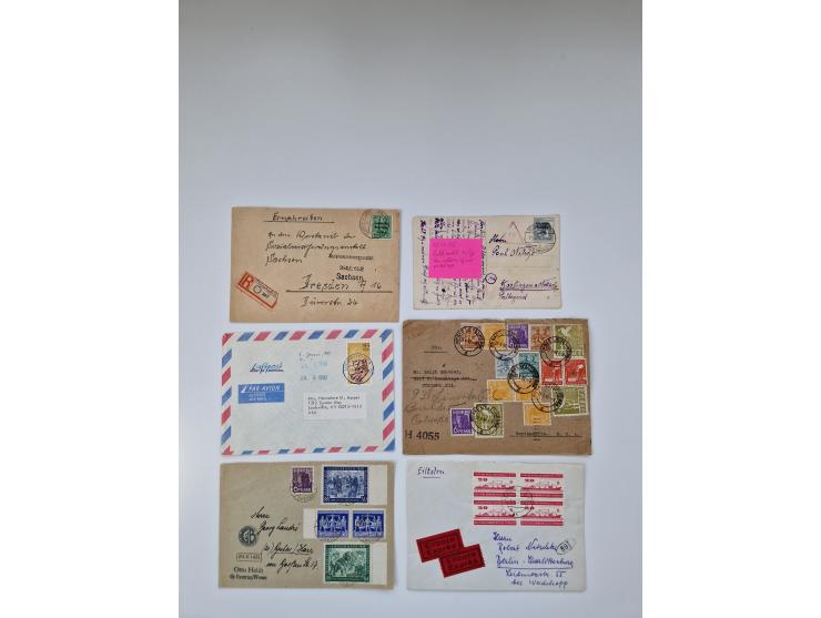 1945/90,über 200 Briefe, Karten und Ganzsachen mit Schwerpunkt bis ca. 1960 mit vielen Einzel- und Mehrfachfrankaturen, Luftp