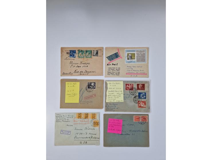 1945/90,über 200 Briefe, Karten und Ganzsachen mit Schwerpunkt bis ca. 1960 mit vielen Einzel- und Mehrfachfrankaturen, Luftp