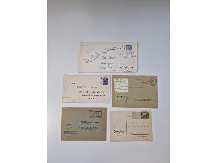 1945/90,über 200 Briefe, Karten und Ganzsachen mit Schwerpunkt bis ca. 1960 mit vielen Einzel- und Mehrfachfrankaturen, Luftp
