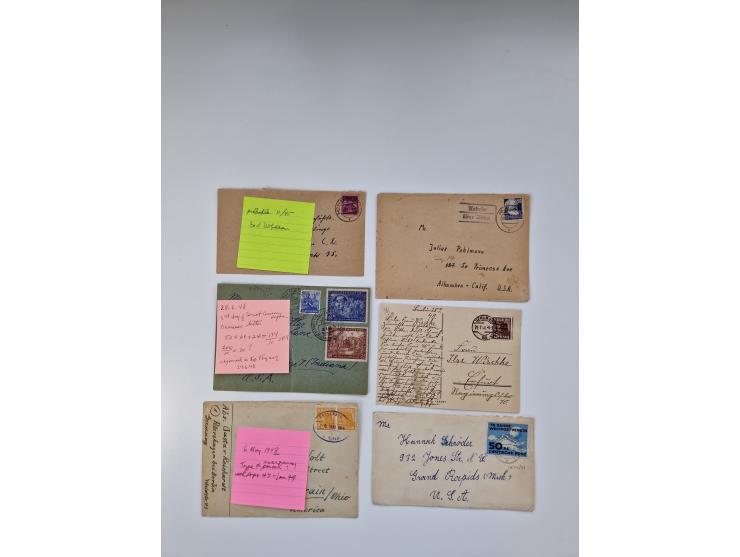 1945/90,über 200 Briefe, Karten und Ganzsachen mit Schwerpunkt bis ca. 1960 mit vielen Einzel- und Mehrfachfrankaturen, Luftp