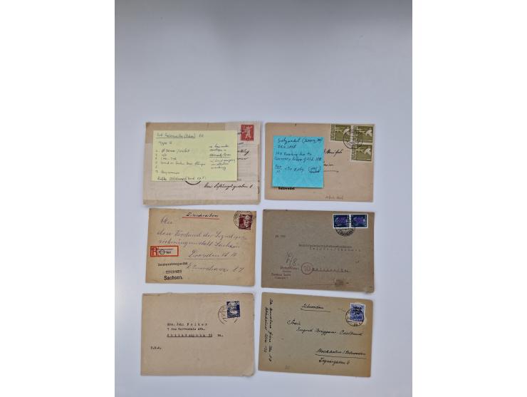 1945/90,über 200 Briefe, Karten und Ganzsachen mit Schwerpunkt bis ca. 1960 mit vielen Einzel- und Mehrfachfrankaturen, Luftp