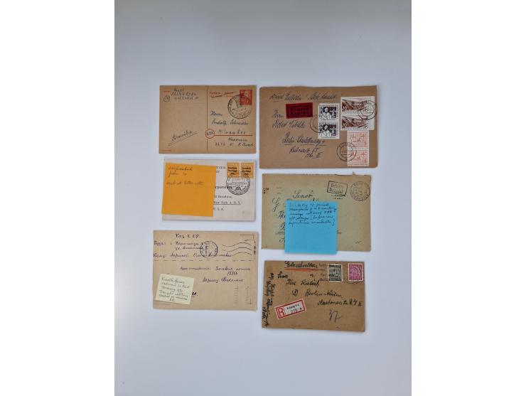 1945/90,über 200 Briefe, Karten und Ganzsachen mit Schwerpunkt bis ca. 1960 mit vielen Einzel- und Mehrfachfrankaturen, Luftp