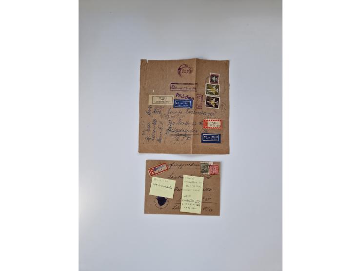 1945/90,über 200 Briefe, Karten und Ganzsachen mit Schwerpunkt bis ca. 1960 mit vielen Einzel- und Mehrfachfrankaturen, Luftp