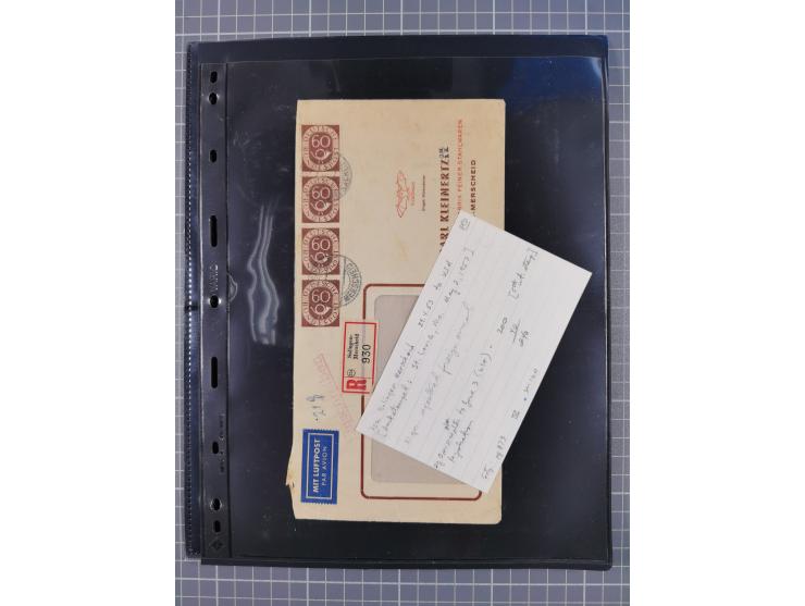 1949/94, fast 40 Briefe und Karten mit Schwerpunkt bei den Posthorn- und Heuss-Frankaturen. Dabei interessante Luftpost-Frank
