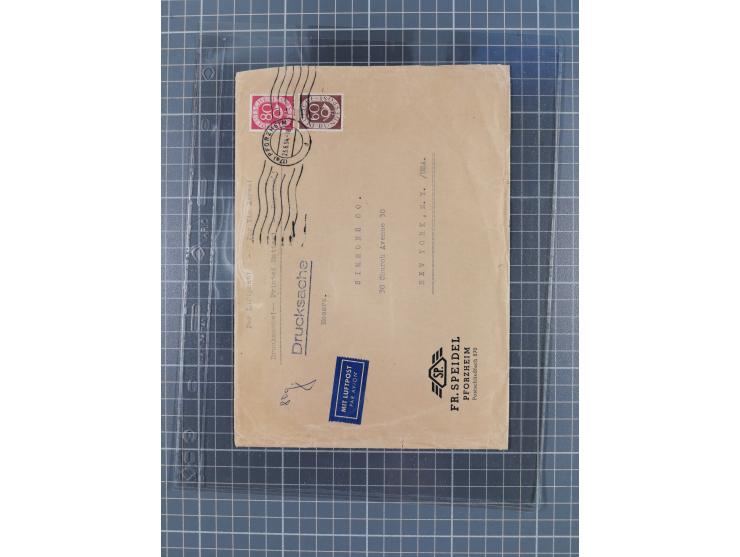 1949/94, fast 40 Briefe und Karten mit Schwerpunkt bei den Posthorn- und Heuss-Frankaturen. Dabei interessante Luftpost-Frank