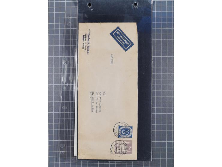 1949/94, fast 40 Briefe und Karten mit Schwerpunkt bei den Posthorn- und Heuss-Frankaturen. Dabei interessante Luftpost-Frank