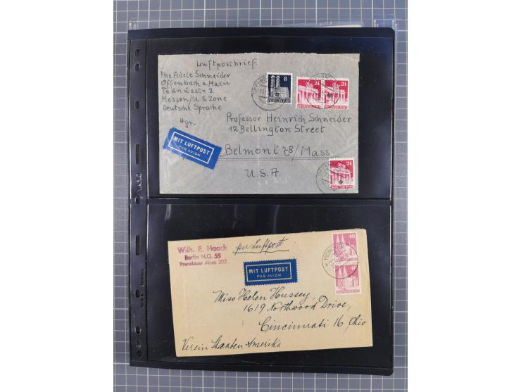 1948/49, ca. 80 Briefe,Karten und Ganzsachen mit Bauten-Frankaturen, dabei oft Auslandspost mit vielen Luftpost-Frankaturen i