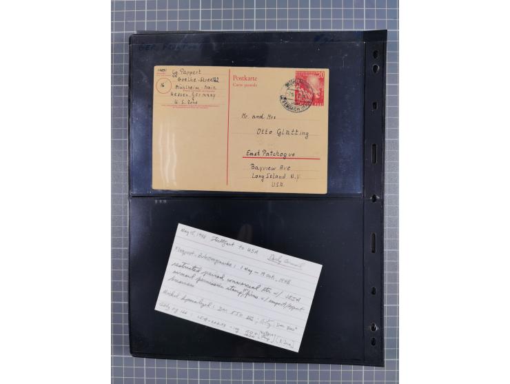1948/49, ca. 80 Briefe,Karten und Ganzsachen mit Bauten-Frankaturen, dabei oft Auslandspost mit vielen Luftpost-Frankaturen i