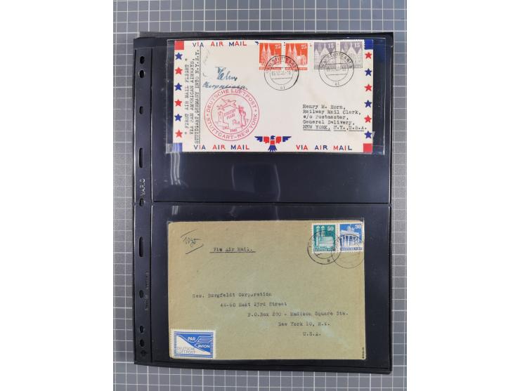 1948/49, ca. 80 Briefe,Karten und Ganzsachen mit Bauten-Frankaturen, dabei oft Auslandspost mit vielen Luftpost-Frankaturen i