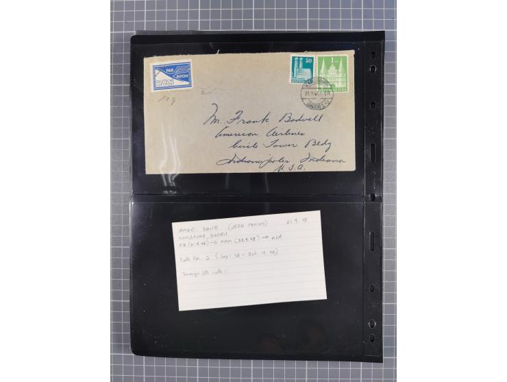 1948/49, ca. 80 Briefe,Karten und Ganzsachen mit Bauten-Frankaturen, dabei oft Auslandspost mit vielen Luftpost-Frankaturen i