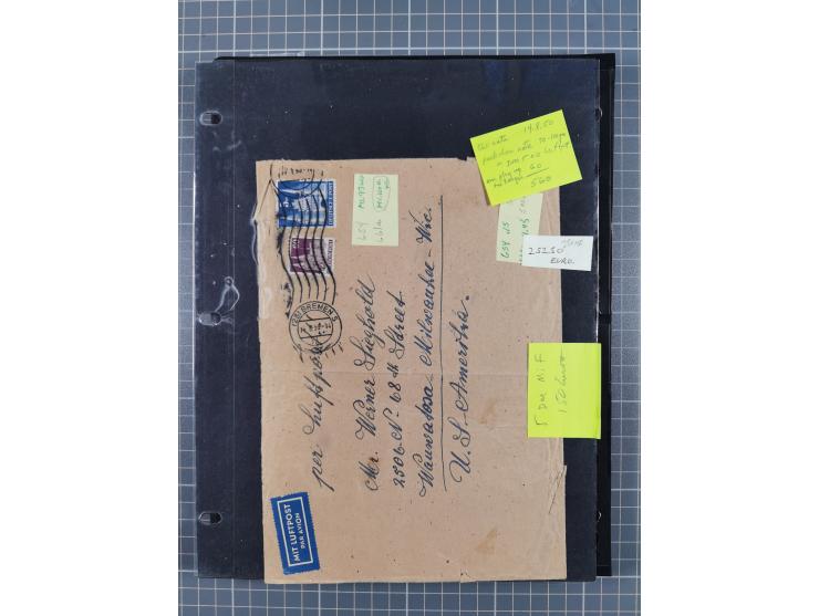 1948/49, ca. 80 Briefe,Karten und Ganzsachen mit Bauten-Frankaturen, dabei oft Auslandspost mit vielen Luftpost-Frankaturen i