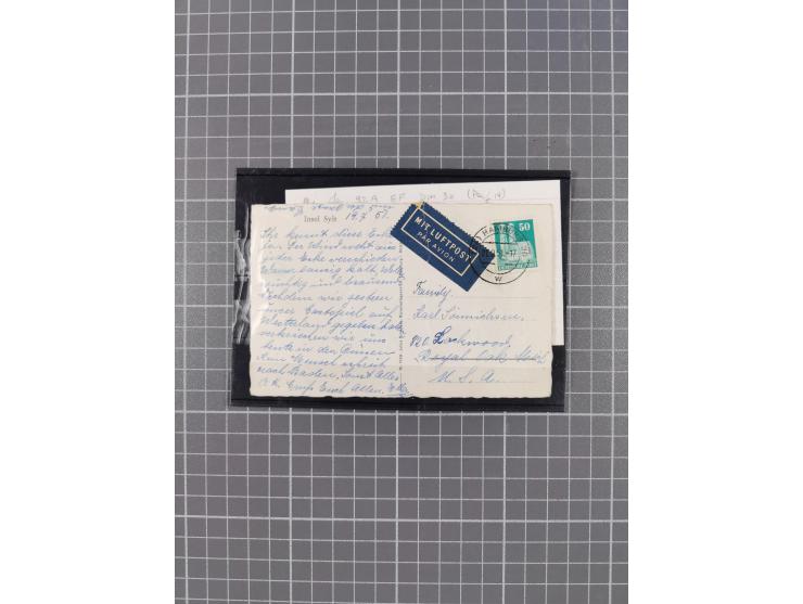 1948/49, ca. 80 Briefe,Karten und Ganzsachen mit Bauten-Frankaturen, dabei oft Auslandspost mit vielen Luftpost-Frankaturen i