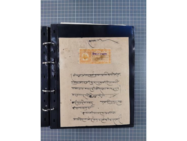 MEWAR UDAIPUR: Interesting group of more than70 Documents with Court-Fee stamps, usual condition