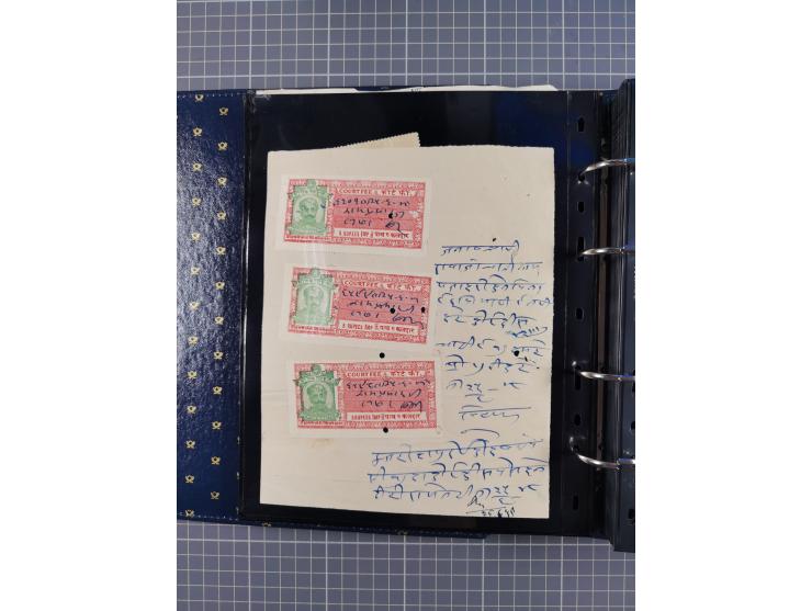 MEWAR UDAIPUR: Interesting group of more than70 Documents with Court-Fee stamps, usual condition