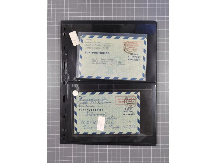 Ganzsachen: 1948/54, über 30 Luftpostleichtbriefe mit vielen Exemplaren gebraucht aus dem Bedarf, dabei u.a. Bund mit 10x Mi.
