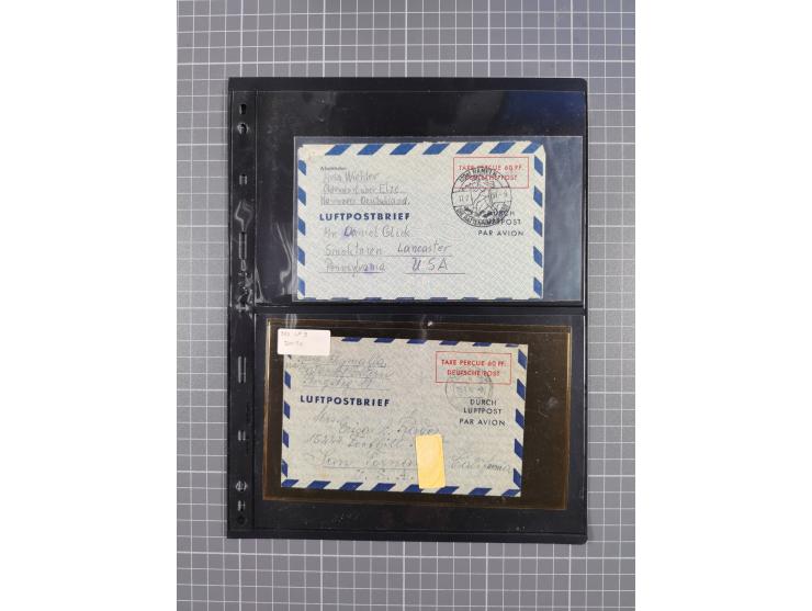Ganzsachen: 1948/54, über 30 Luftpostleichtbriefe mit vielen Exemplaren gebraucht aus dem Bedarf, dabei u.a. Bund mit 10x Mi.