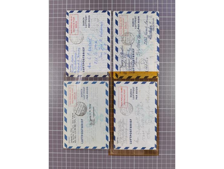 Ganzsachen: 1948/54, über 30 Luftpostleichtbriefe mit vielen Exemplaren gebraucht aus dem Bedarf, dabei u.a. Bund mit 10x Mi.