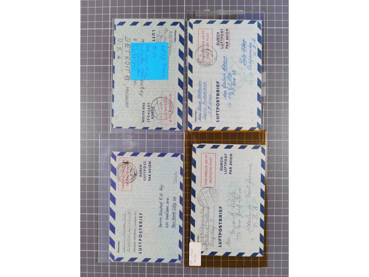 Ganzsachen: 1948/54, über 30 Luftpostleichtbriefe mit vielen Exemplaren gebraucht aus dem Bedarf, dabei u.a. Bund mit 10x Mi.