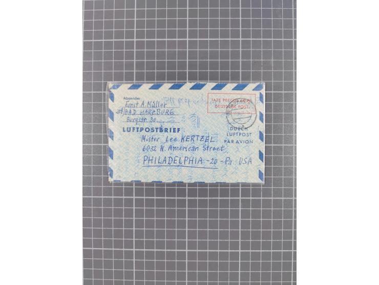 Ganzsachen: 1948/54, über 30 Luftpostleichtbriefe mit vielen Exemplaren gebraucht aus dem Bedarf, dabei u.a. Bund mit 10x Mi.