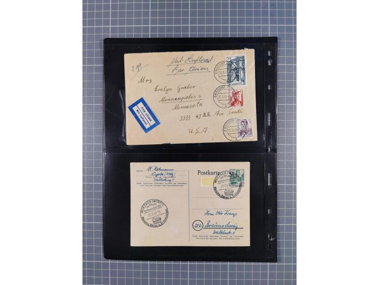 1946/49, fast 30 Briefe und Karten mit Schwerpunkt bei den Luftpost-Briefen in die USA. Dabei unterschiedliche Frankaturen mi