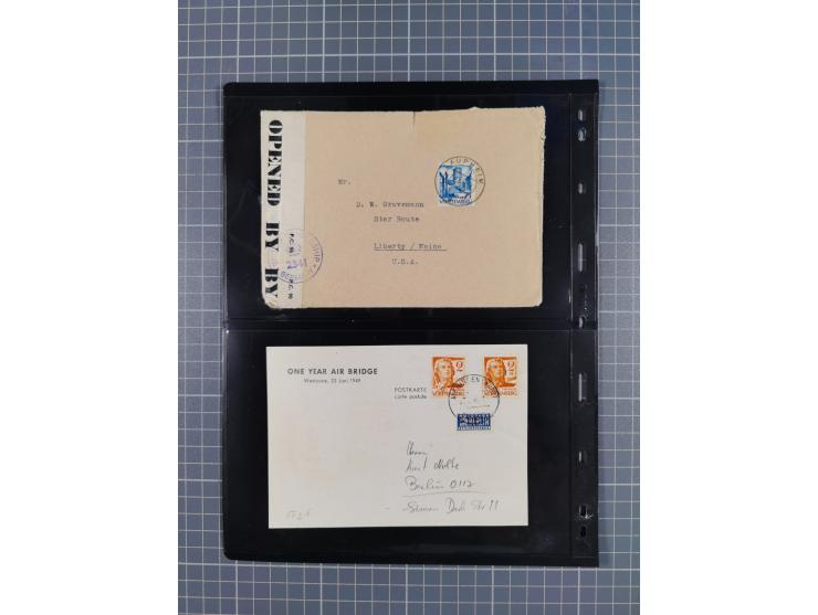 1946/49, fast 30 Briefe und Karten mit Schwerpunkt bei den Luftpost-Briefen in die USA. Dabei unterschiedliche Frankaturen mi