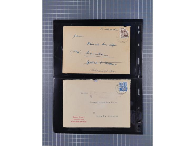 1946/49, fast 30 Briefe und Karten mit Schwerpunkt bei den Luftpost-Briefen in die USA. Dabei unterschiedliche Frankaturen mi