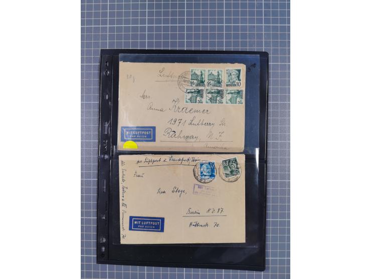 1946/49, fast 30 Briefe und Karten mit Schwerpunkt bei den Luftpost-Briefen in die USA. Dabei unterschiedliche Frankaturen mi