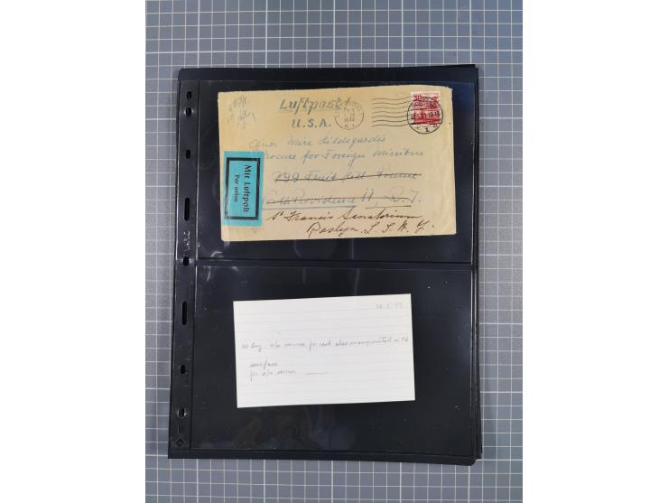 1946/49, fast 30 Briefe und Karten mit Schwerpunkt bei den Luftpost-Briefen in die USA. Dabei unterschiedliche Frankaturen mi