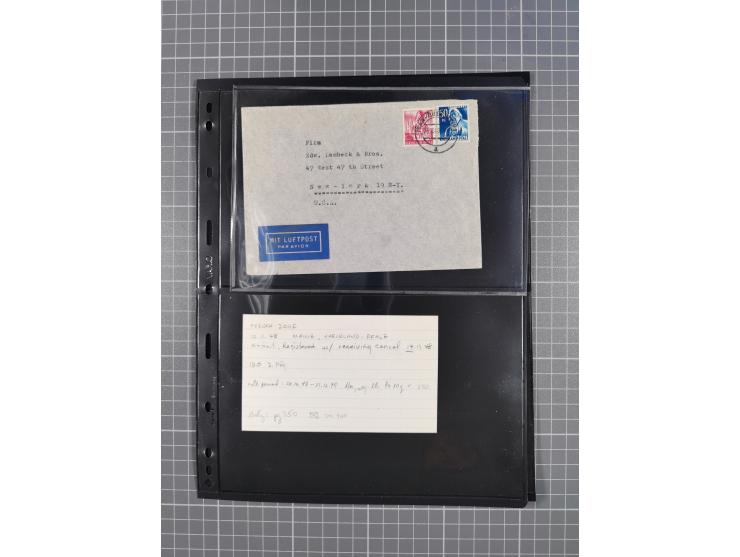 1946/49, fast 30 Briefe und Karten mit Schwerpunkt bei den Luftpost-Briefen in die USA. Dabei unterschiedliche Frankaturen mi