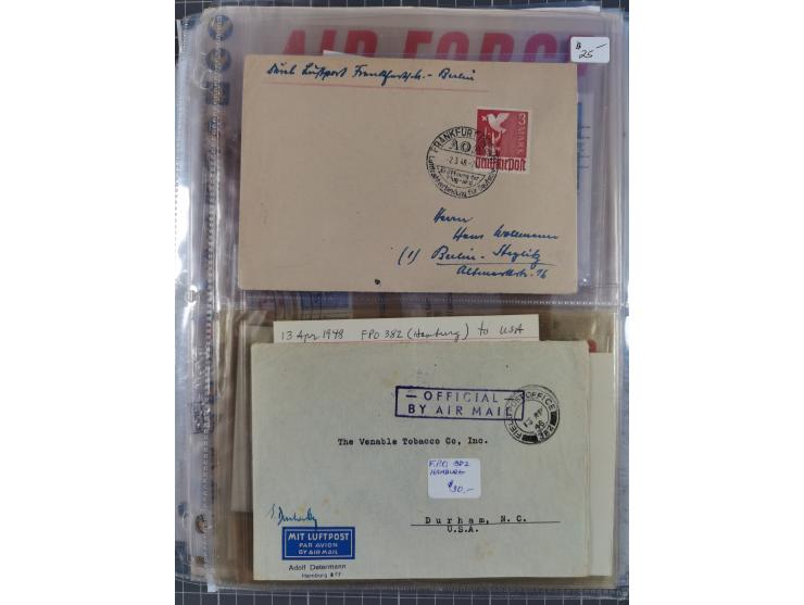 1946/90, interessante Sammlung “Luftpost” in Berlin mit frühen Erstflügen von und nach Berlin, Luftpost der Alliierten und we